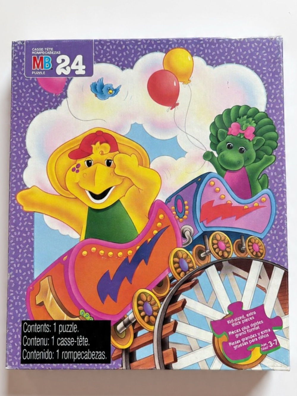 1996 COMPLETE Barney & Friend Puzzle Baby Bop Dinosaur Roller Coaster Circus